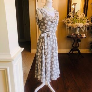 Gray and White Polkadot Dress Size 6 Brand: MSK